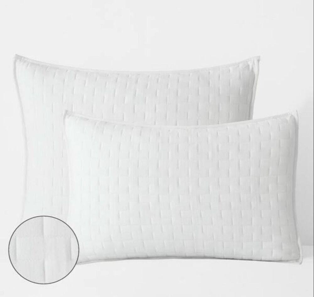 The Company Store Air Layer White Cotton King Sham Pair- Set of 2 NWT